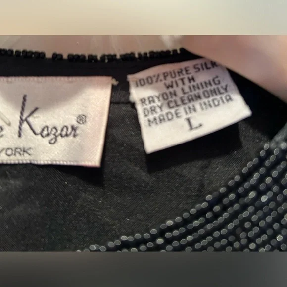 VINTAGE LAURENCE KAZAR Silk multi-colored beaded short jacket - Picture 9 of 16